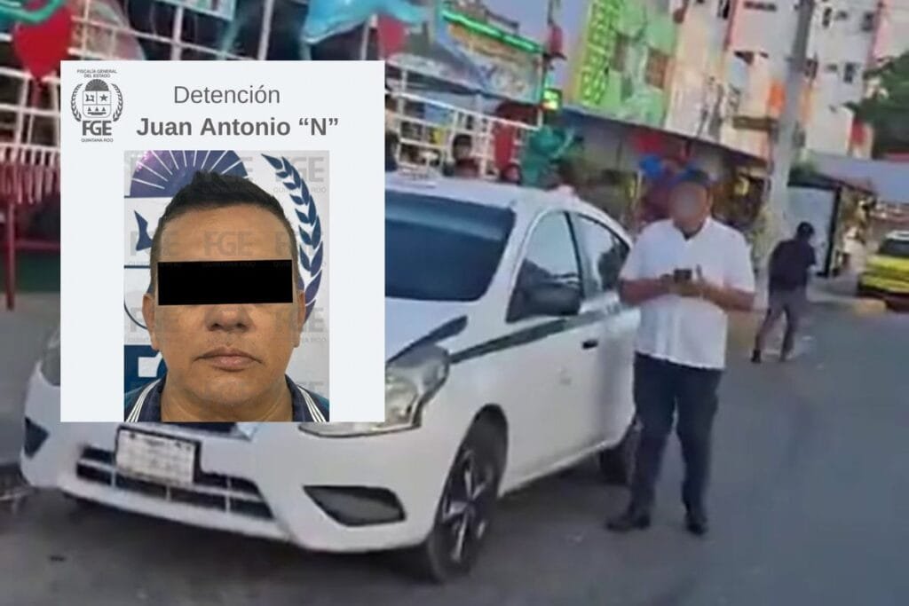 Taxista detenido en Cancún tras agredir a compañero por cargar pasaje cerca de su base